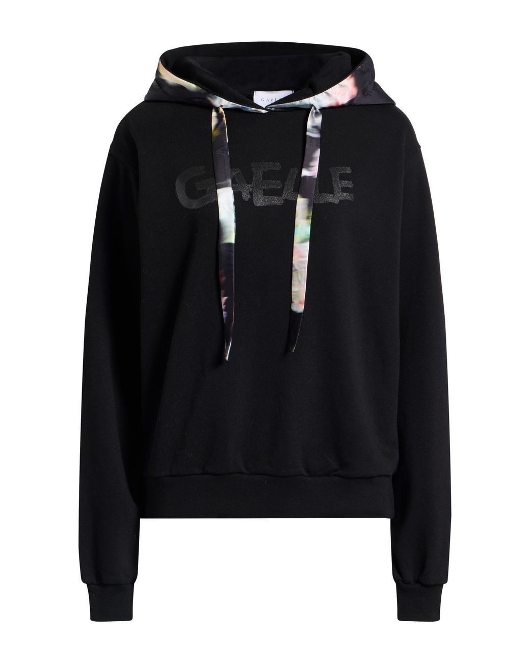 Gaelle Paris Black Sweatshirt Cotton, Polyester, Elastane