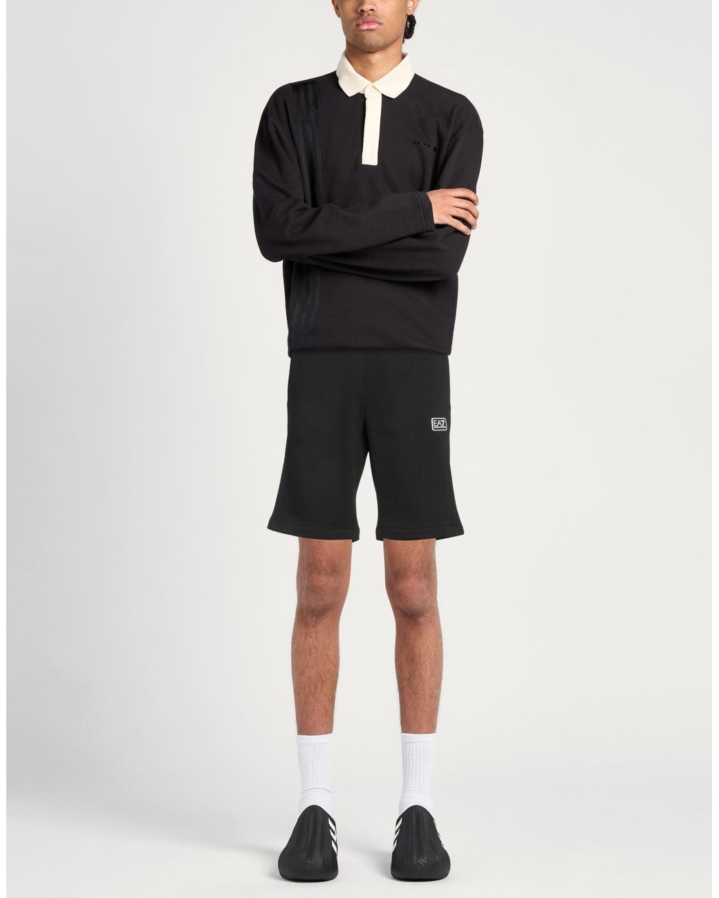 EA7 Black Shorts & Bermuda Shorts Cotton, Polyester for men