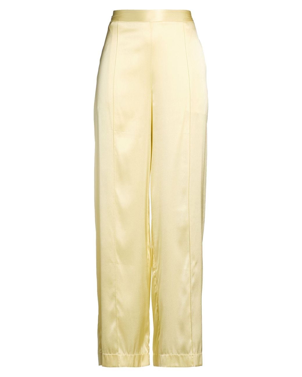 Roberto Collina Yellow Pants Silk, Elastane