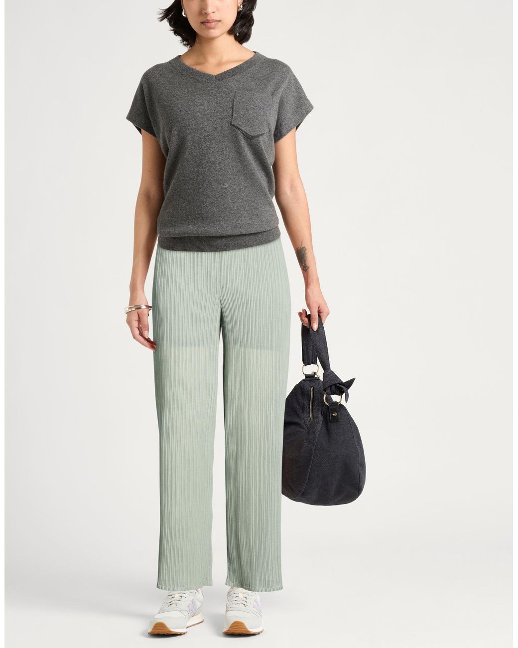 LE17SEPTEMBRE Green Pants Polyester, Polyurethane