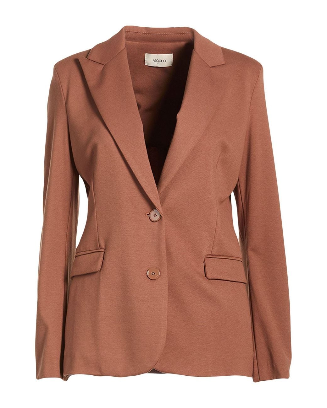 ViCOLO Brown Blazer Viscose, Polyamide, Elastane