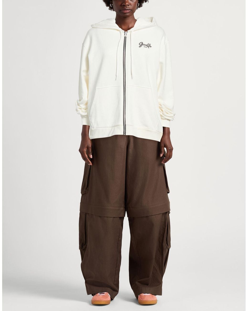 Gaelle Paris White Sweatshirt Cotton, Elastane