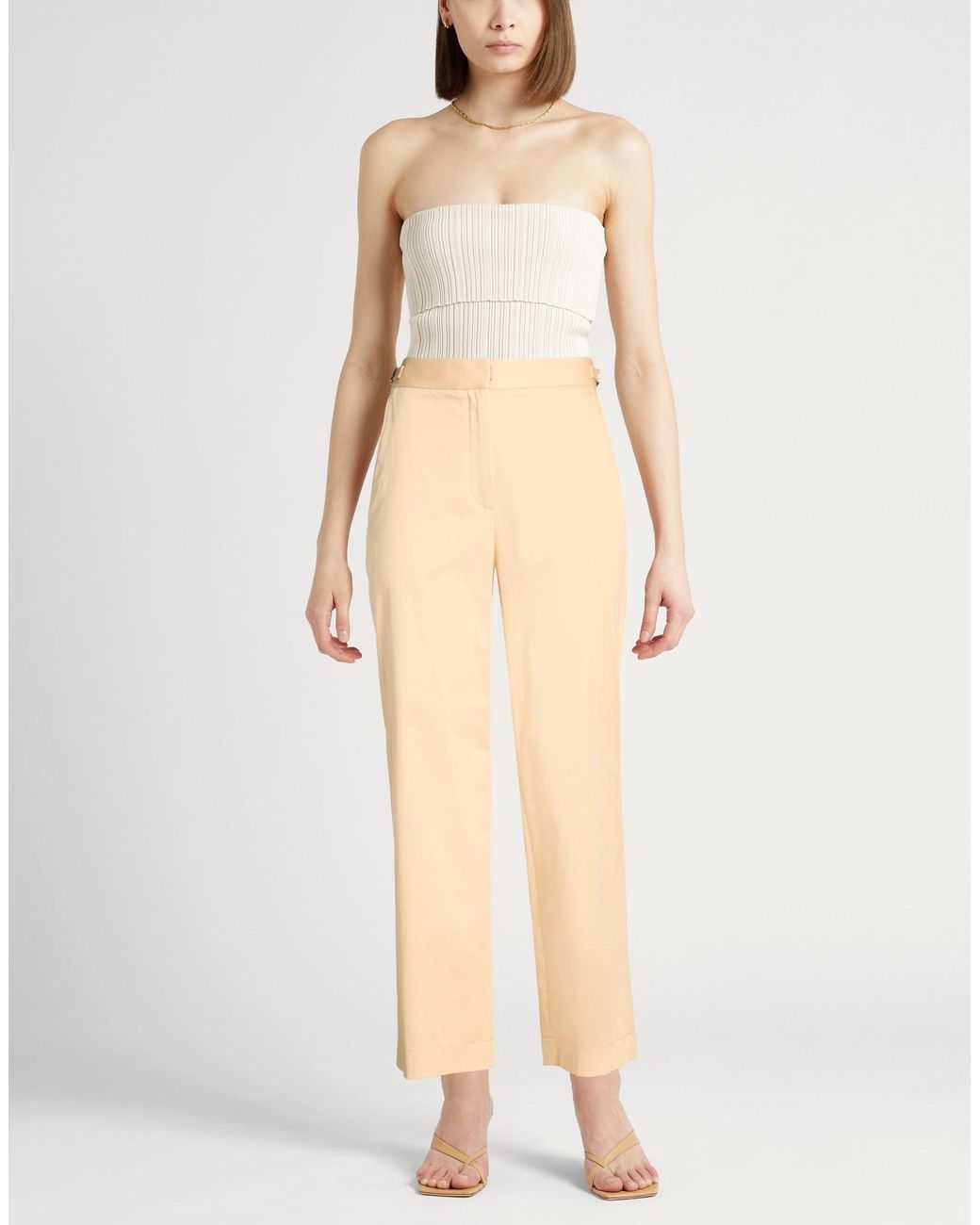 Agnona Natural Pants Cotton, Elastane