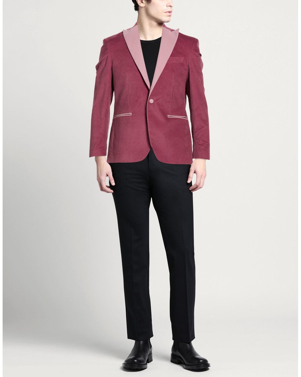 TWENTY-ONE by ANTONIO CARNEVALE Purple Blazer Cotton, Lyocell for men
