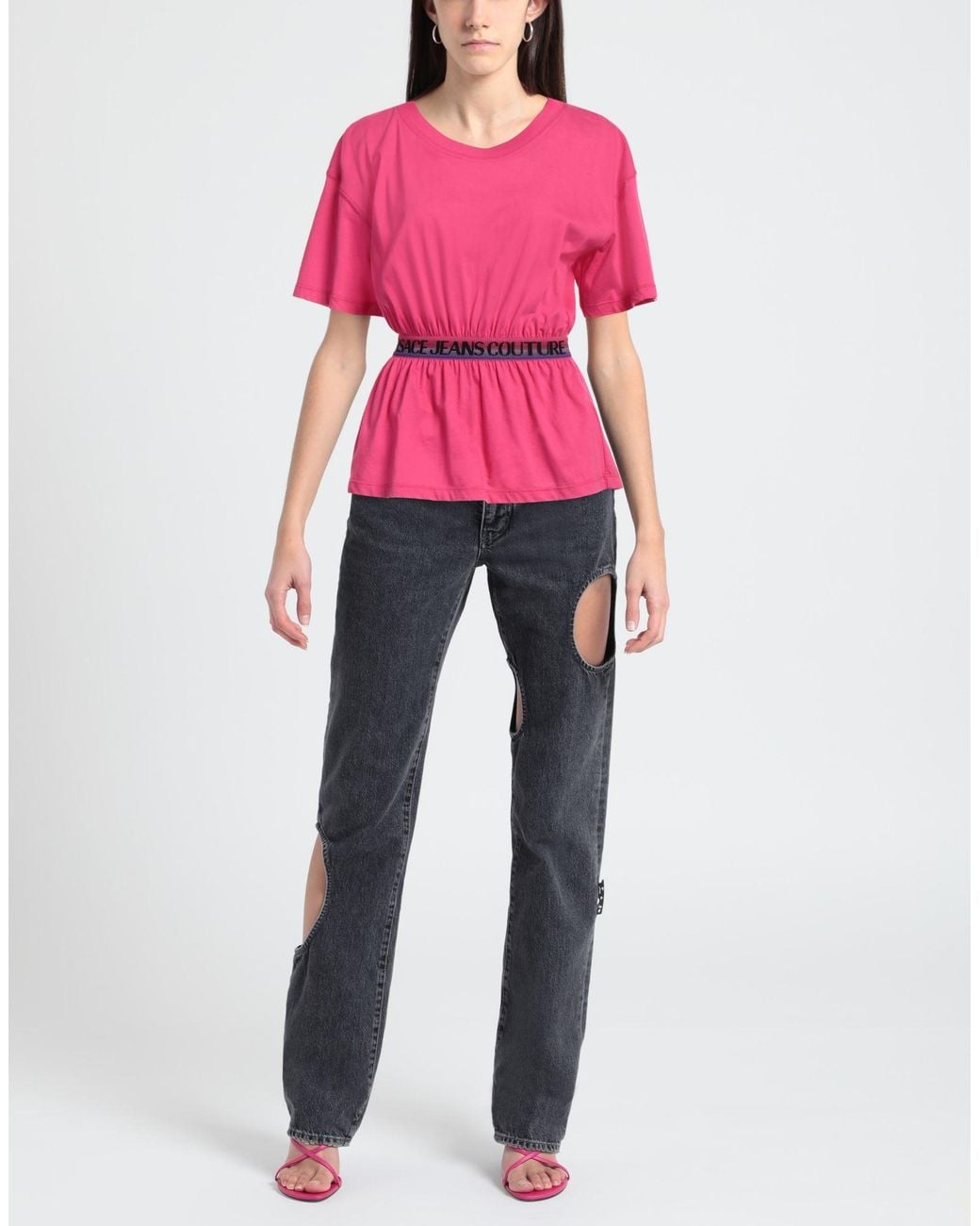 Versace Jeans Couture Pink T-Shirt Cotton