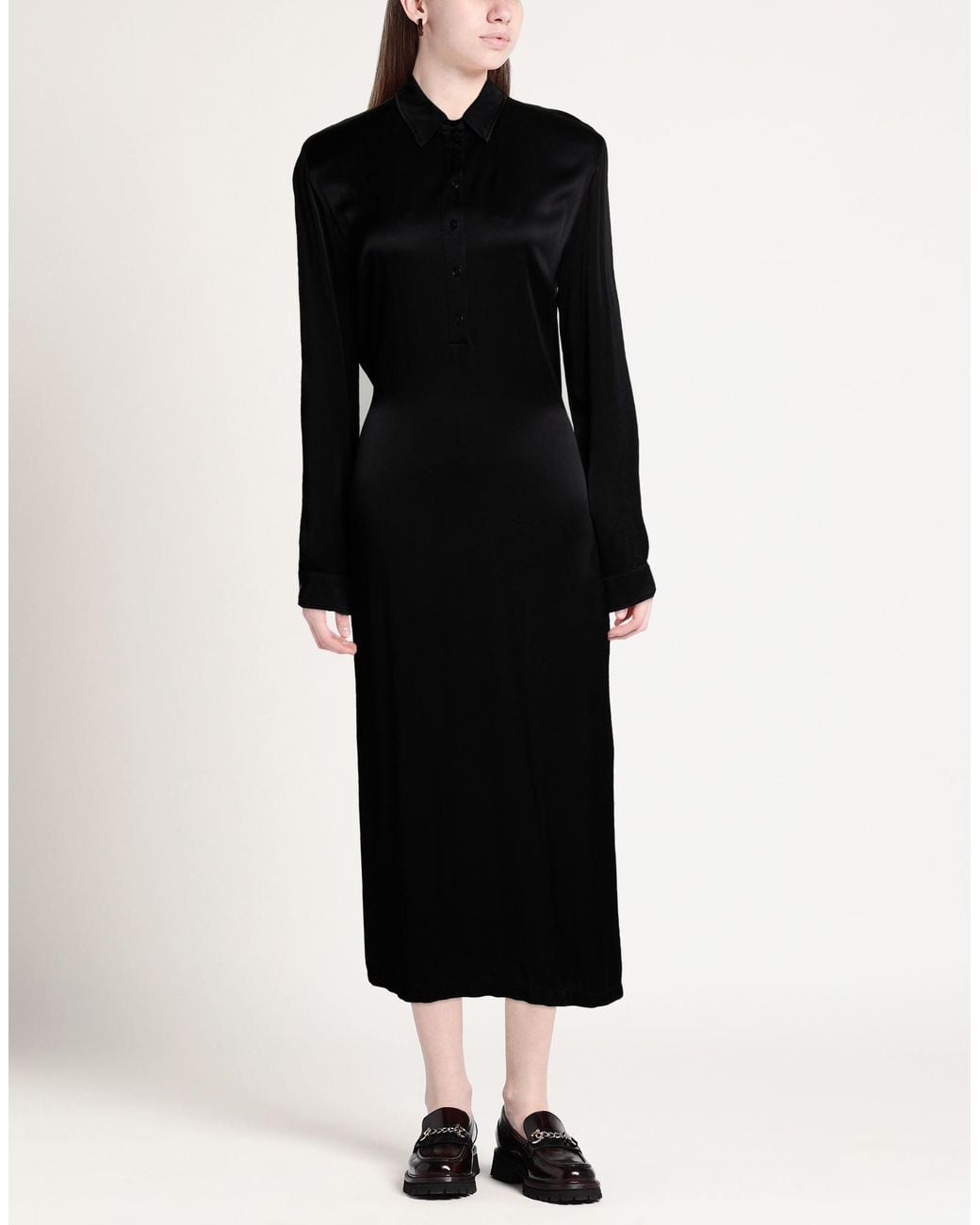 European Culture Black Maxi Dress Viscose, Elastane