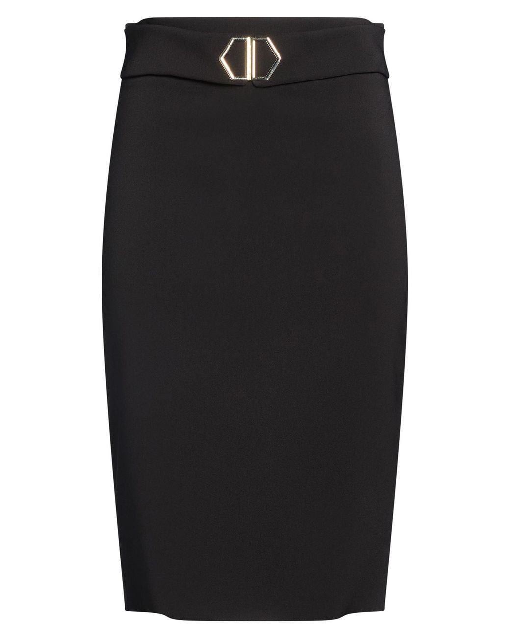 Rinascimento Black Midi Skirt Polyester, Elastane