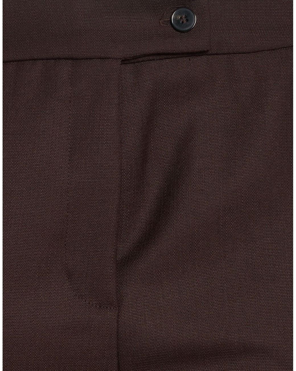 Marella Brown Pants Polyester, Virgin Wool