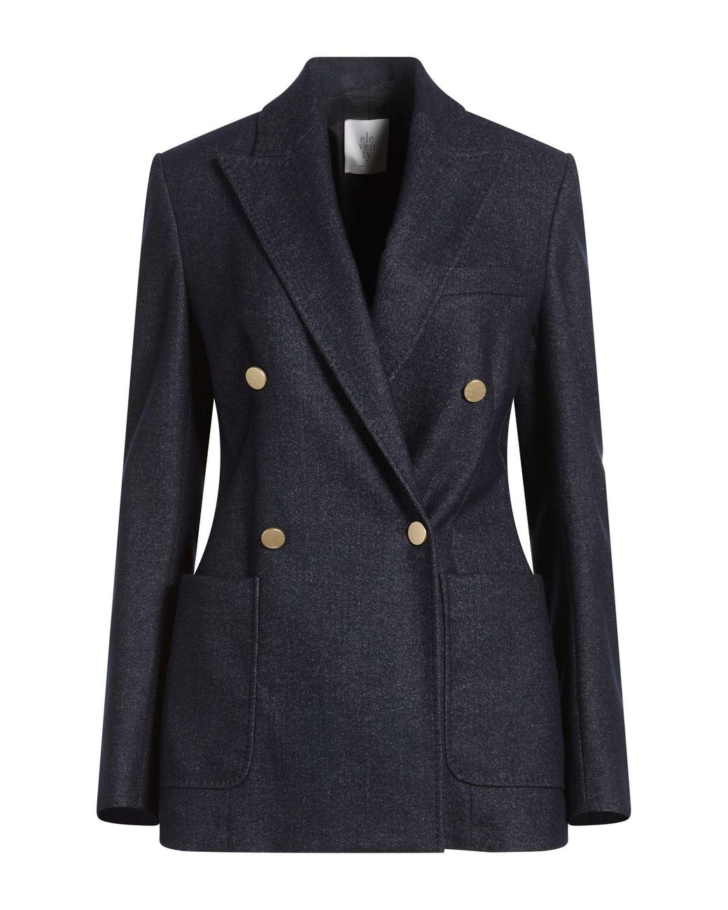 Eleventy Blue Blazer Wool, Cotton, Cashmere, Elastane