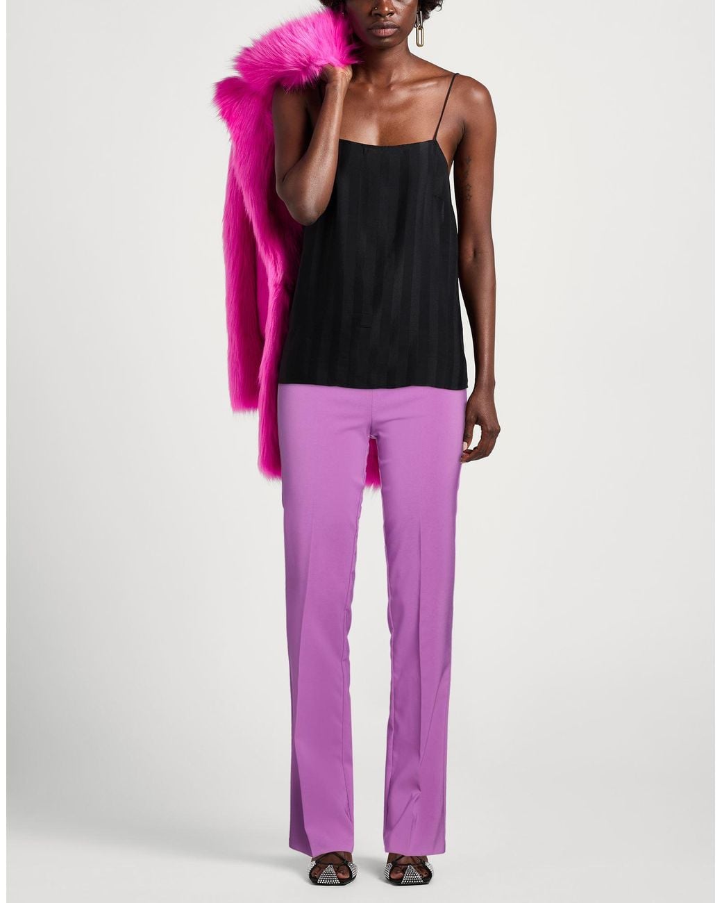 Rinascimento Purple Pants Polyester, Elastane