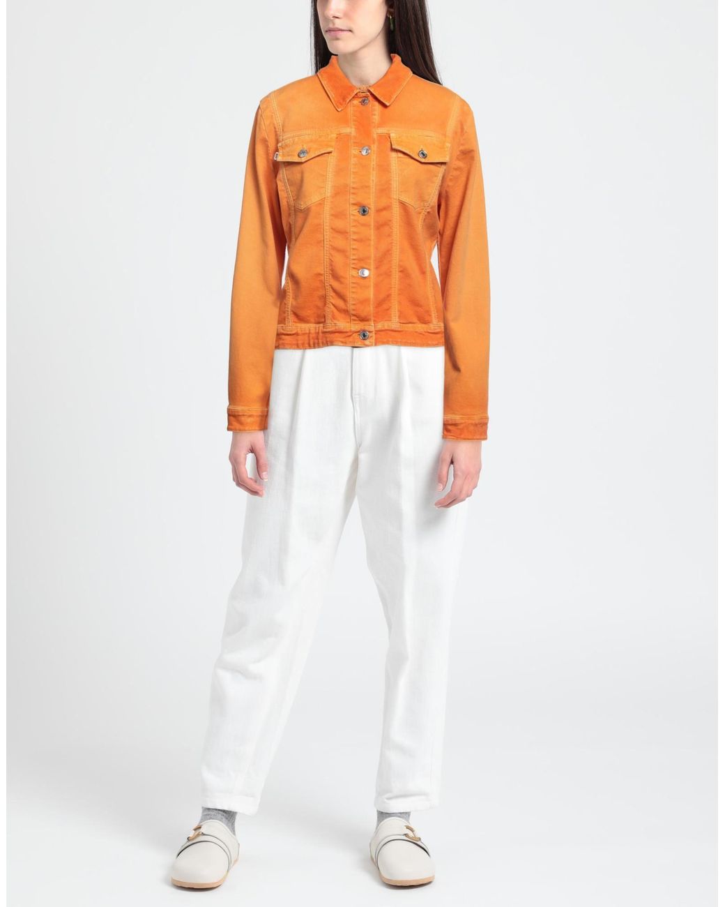 MSGM Orange Denim Outerwear