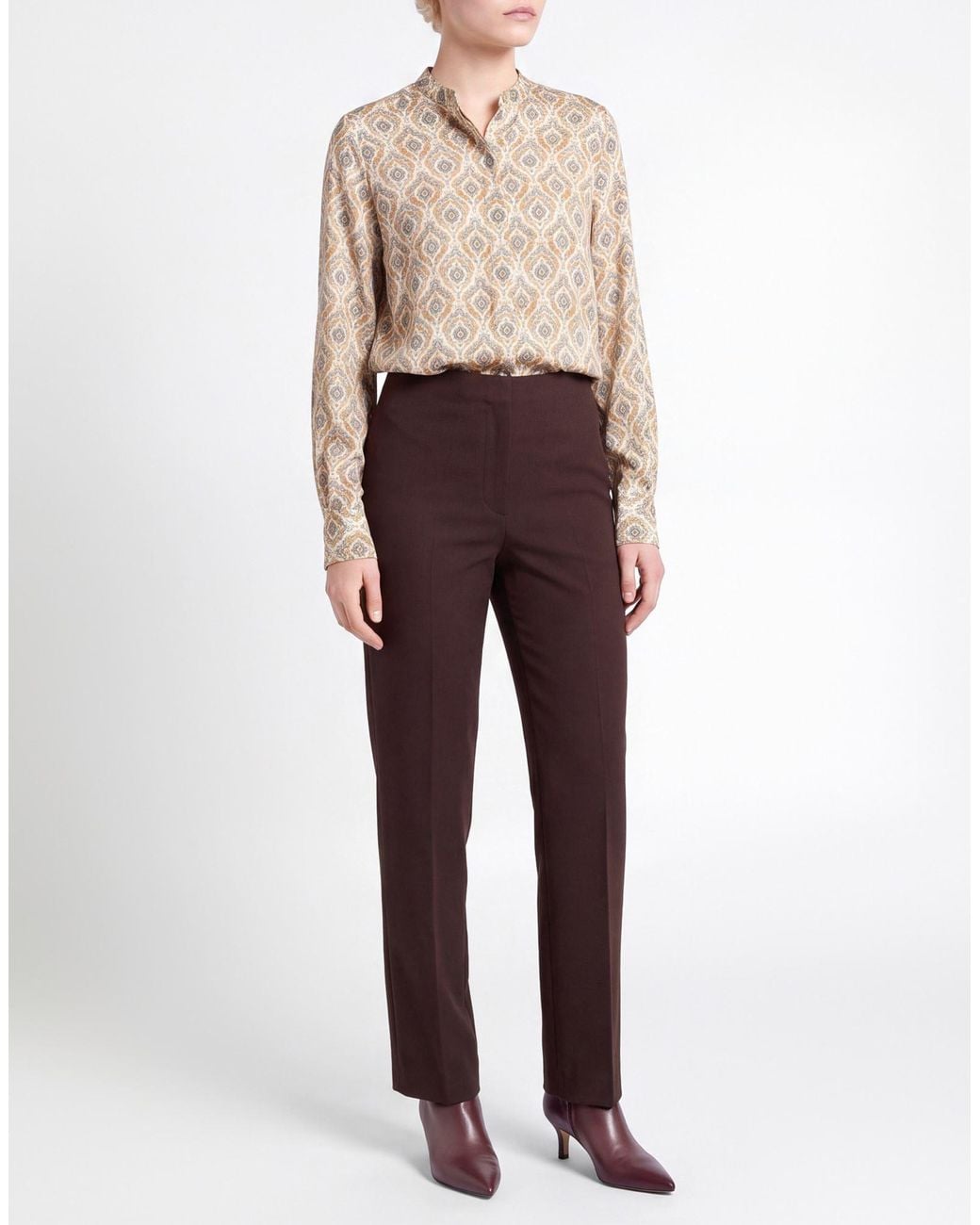 Shirtaporter Brown Chocolate Pants Viscose, Nylon, Elastane