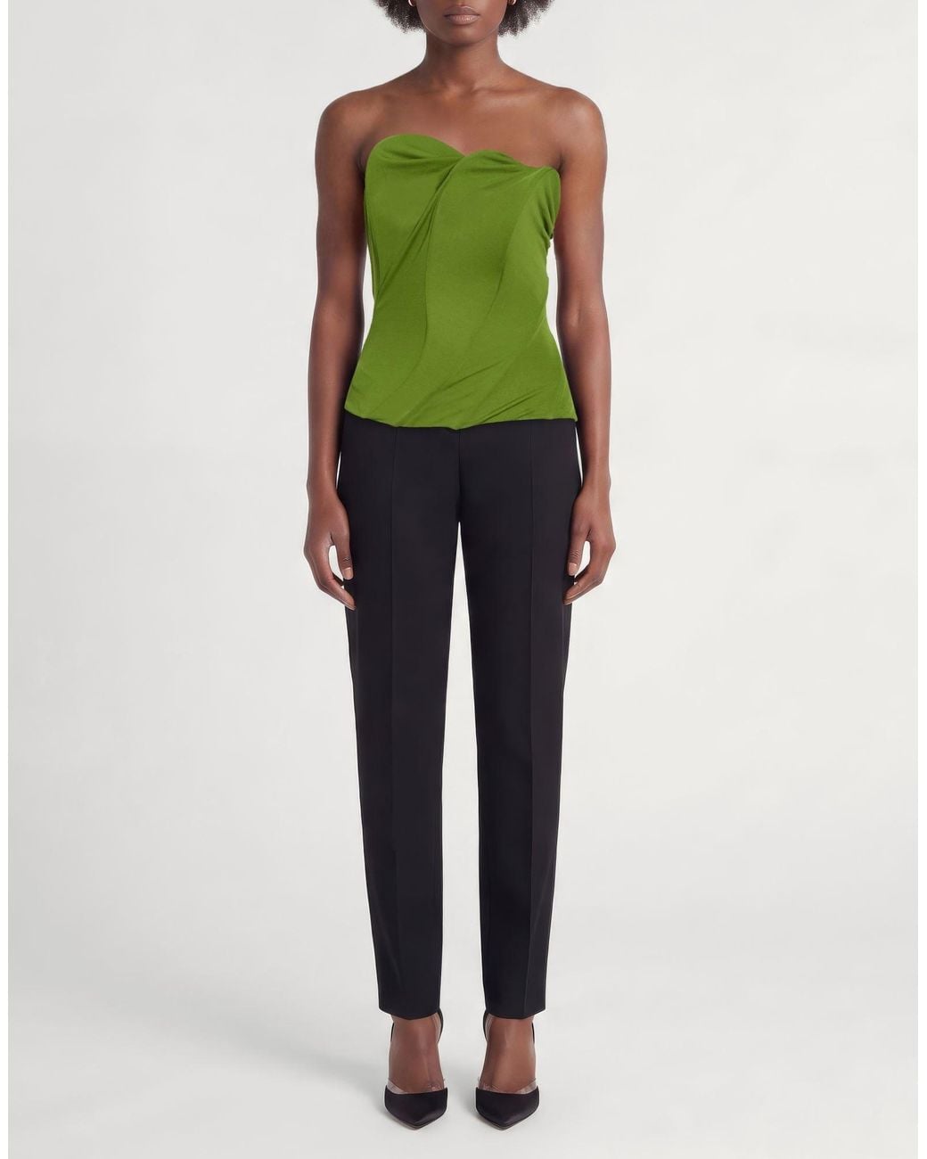 Victoria Beckham Green Military Top Viscose, Polyamide