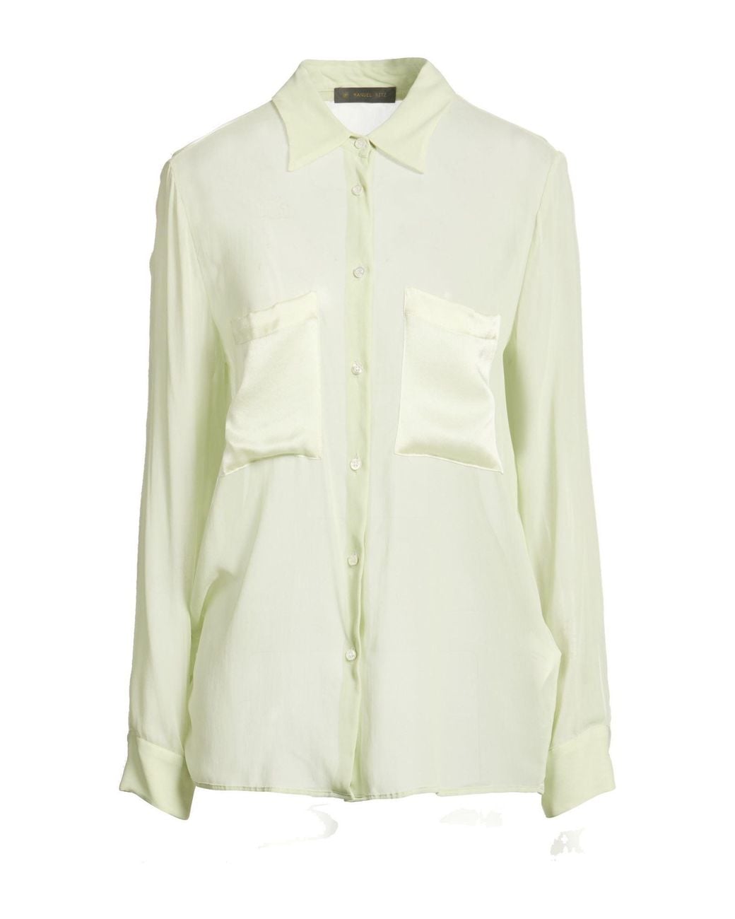 Manuel Ritz White Light Shirt Acetate, Silk, Polyamide