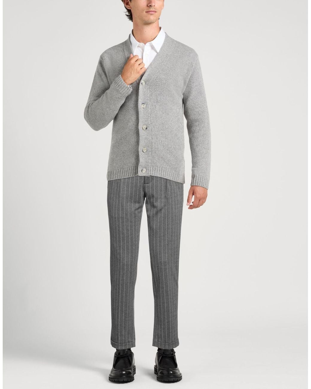 Daniele Alessandrini Gray Pants Polyester, Viscose, Elastane for men