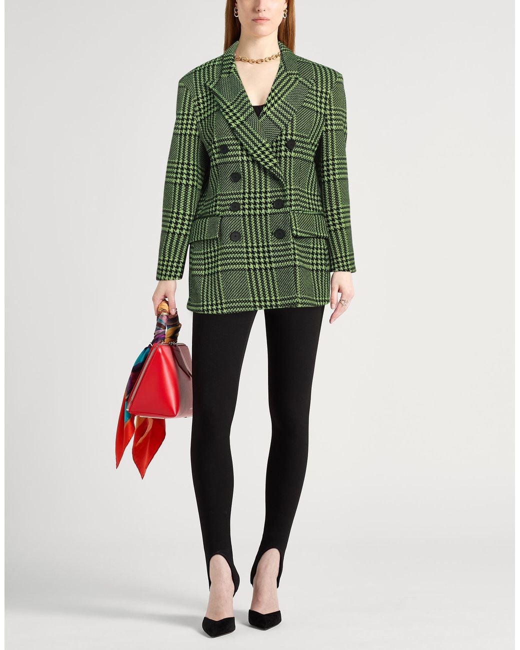 Liviana Conti Green Blazer Polyester, Cashmere, Polyamide