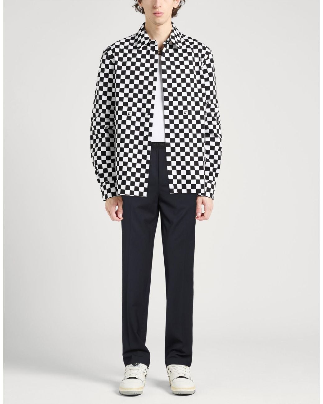 MSGM Blue Pants Virgin Wool, Elastane for men