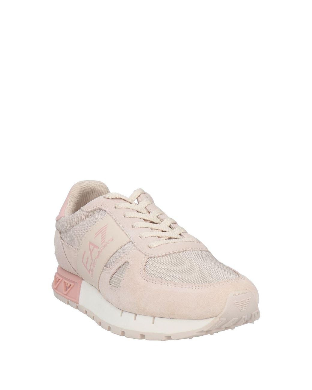 EA7 Pink Sneakers Cow Leather, Polyester for men