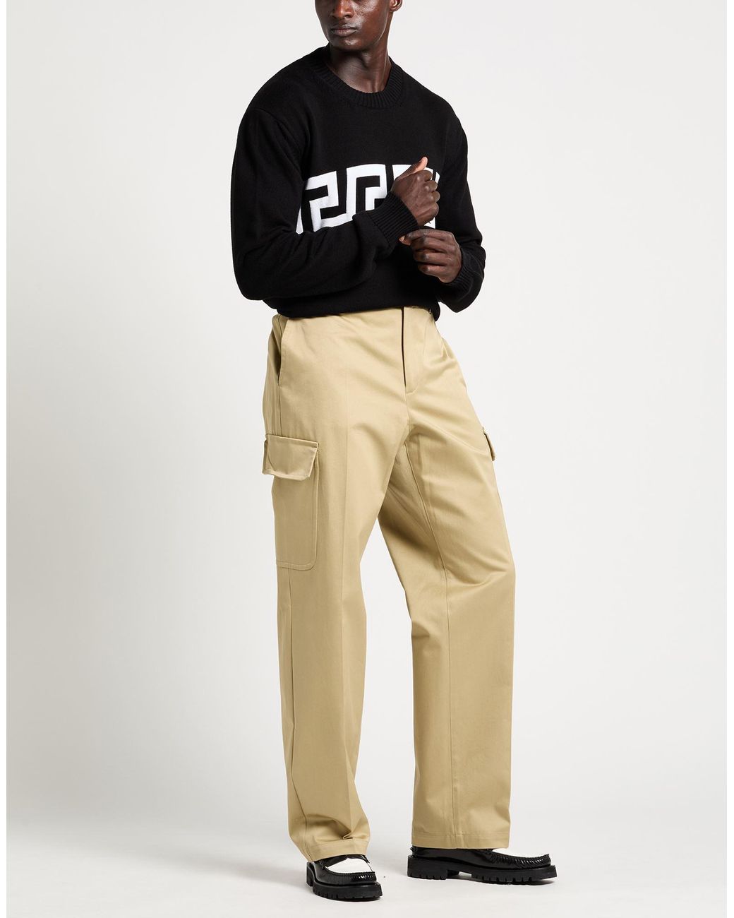 Versace Natural Pants Cotton, Polyester for men