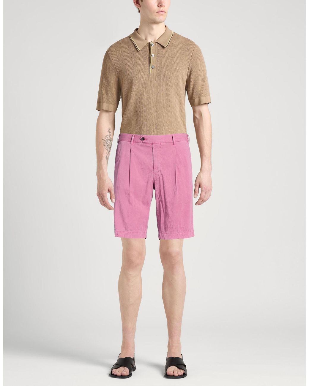 PT Torino Pink Shorts & Bermuda Shorts Cotton, Elastane for men