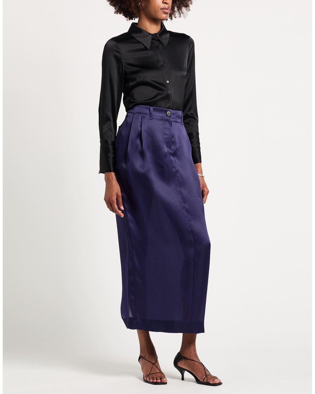 Khaite Purple Dark Maxi Skirt Silk