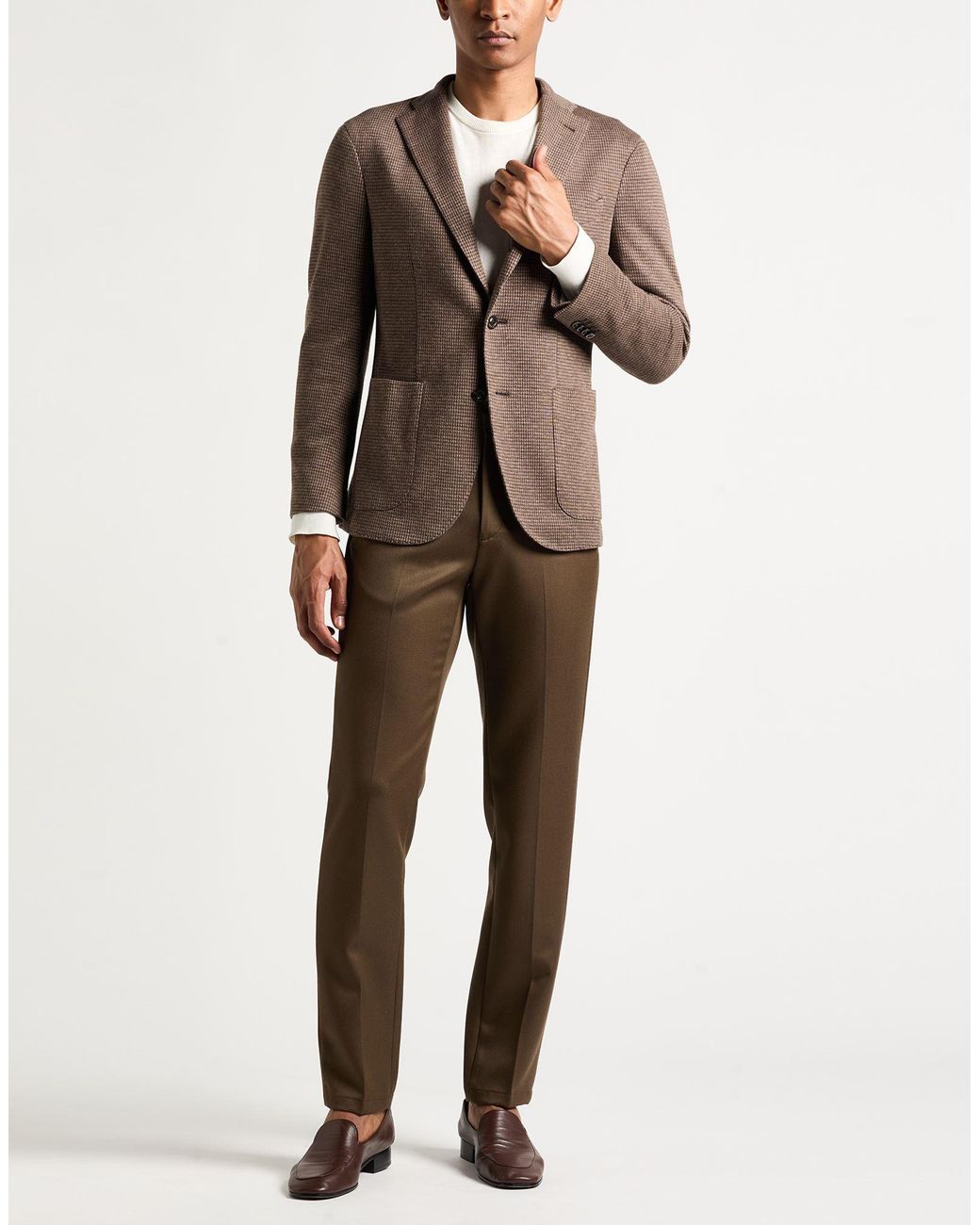 Boglioli Brown Blazer Cotton, Elastane for men