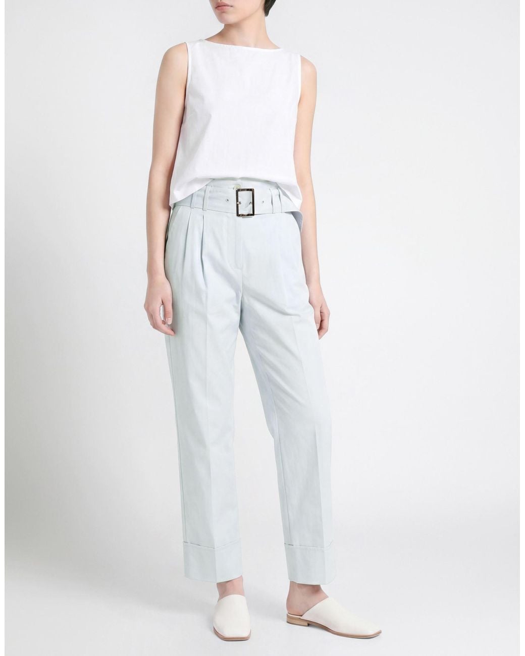 Eleventy White Trouser