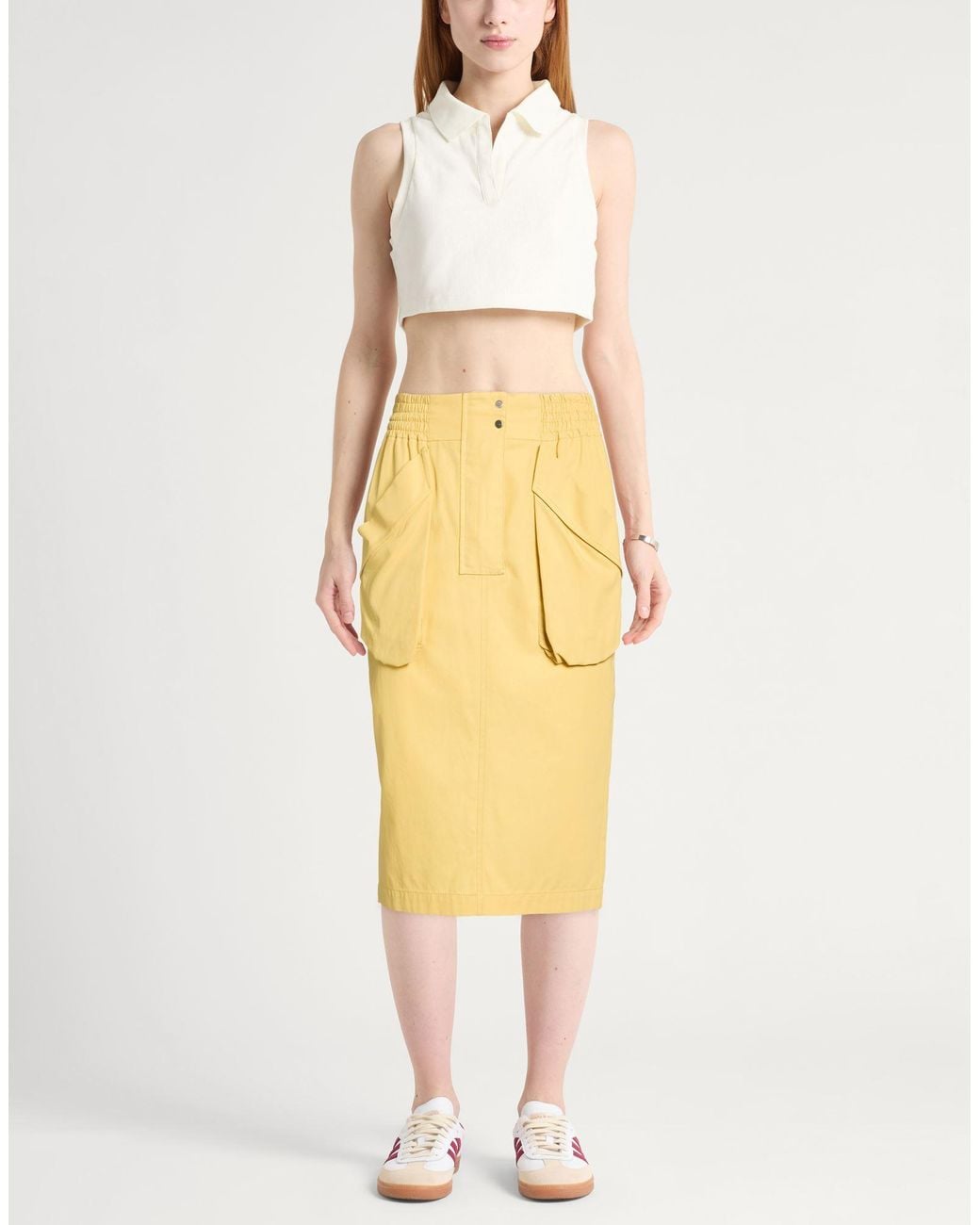 Pinko Yellow Midi Skirt