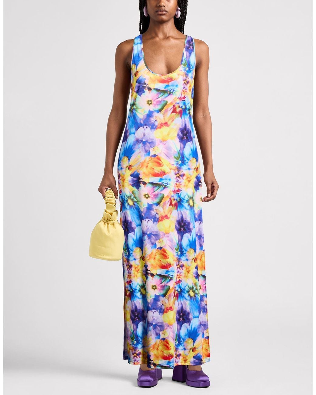 4giveness Blue Maxi Dress Polyester, Elastane