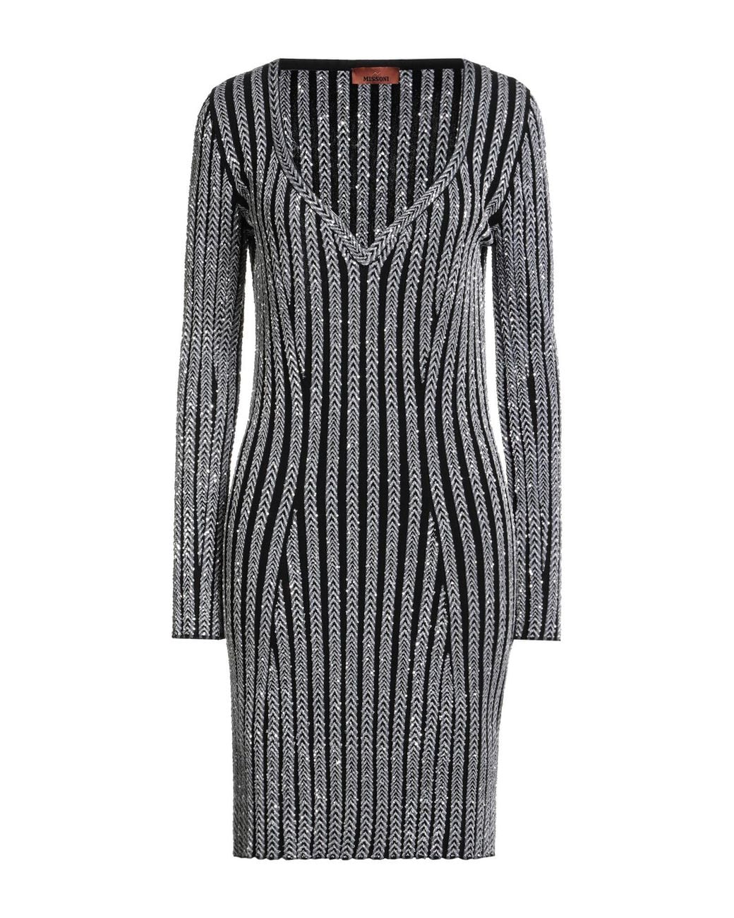Missoni Gray Mini Dress Viscose, Polyamide, Polyester
