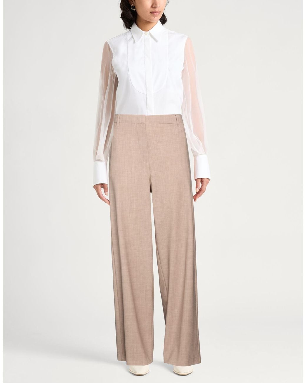 Fabiana Filippi Natural Pants Virgin Wool, Polyamide, Elastane