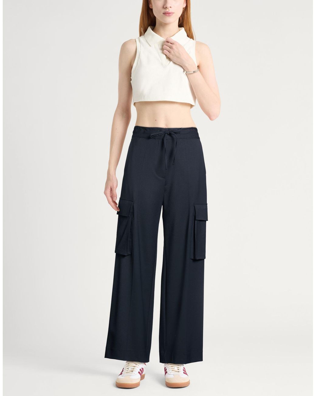 P.A.R.O.S.H. Blue Midnight Pants Virgin Wool, Elastane