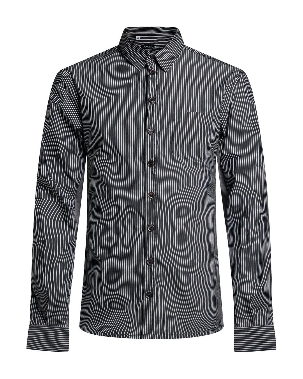 Dolce & Gabbana Gray Shirt Cotton, Polyamide, Elastane for men