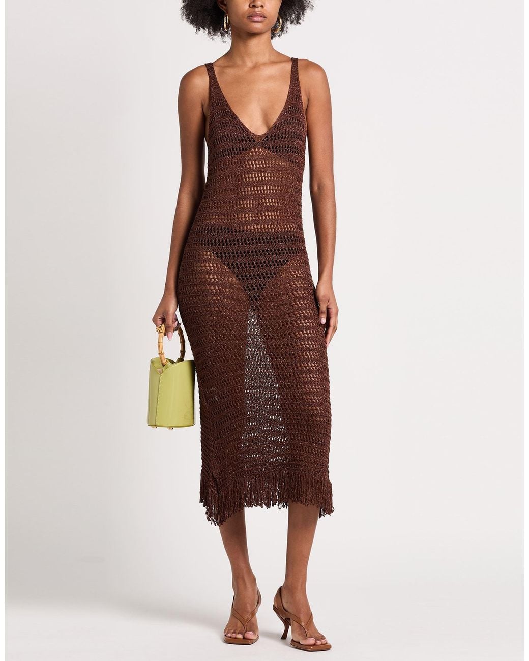 ViCOLO Brown Midi Dresses
