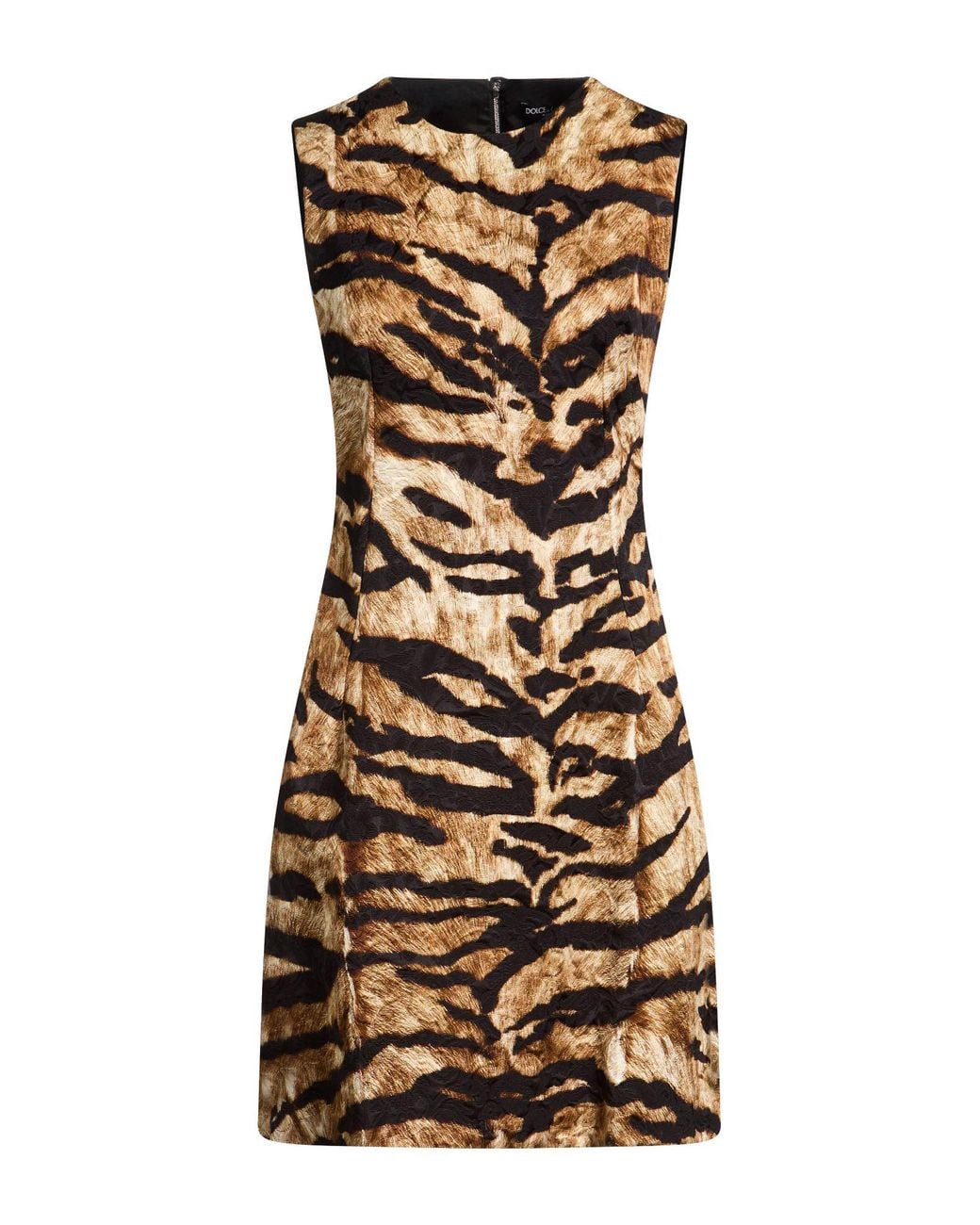 Dolce & Gabbana Natural Camel Mini Dress Viscose, Cotton