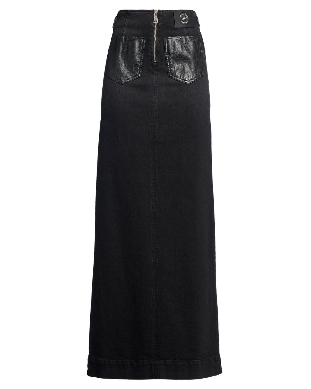 Versace Jeans Couture Black Denim Skirt Cotton, Elastane