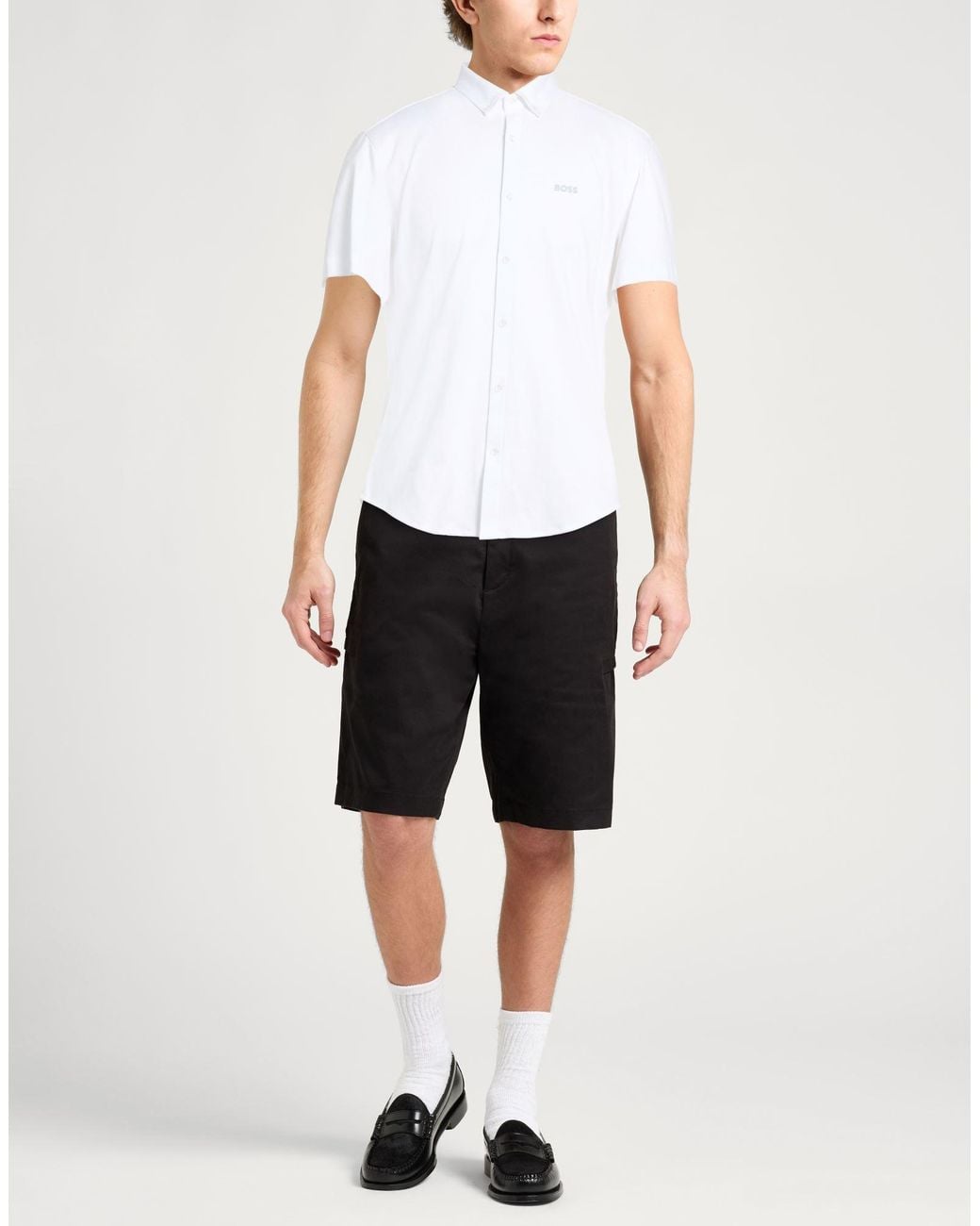 Boss White Shirt Cotton for men
