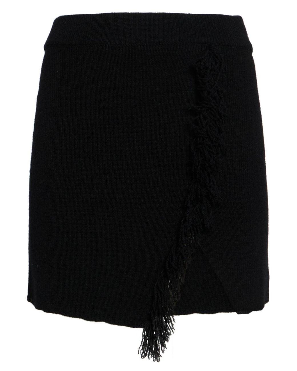 A PAPER KID Black Mini Skirt Merino Wool, Cashmere