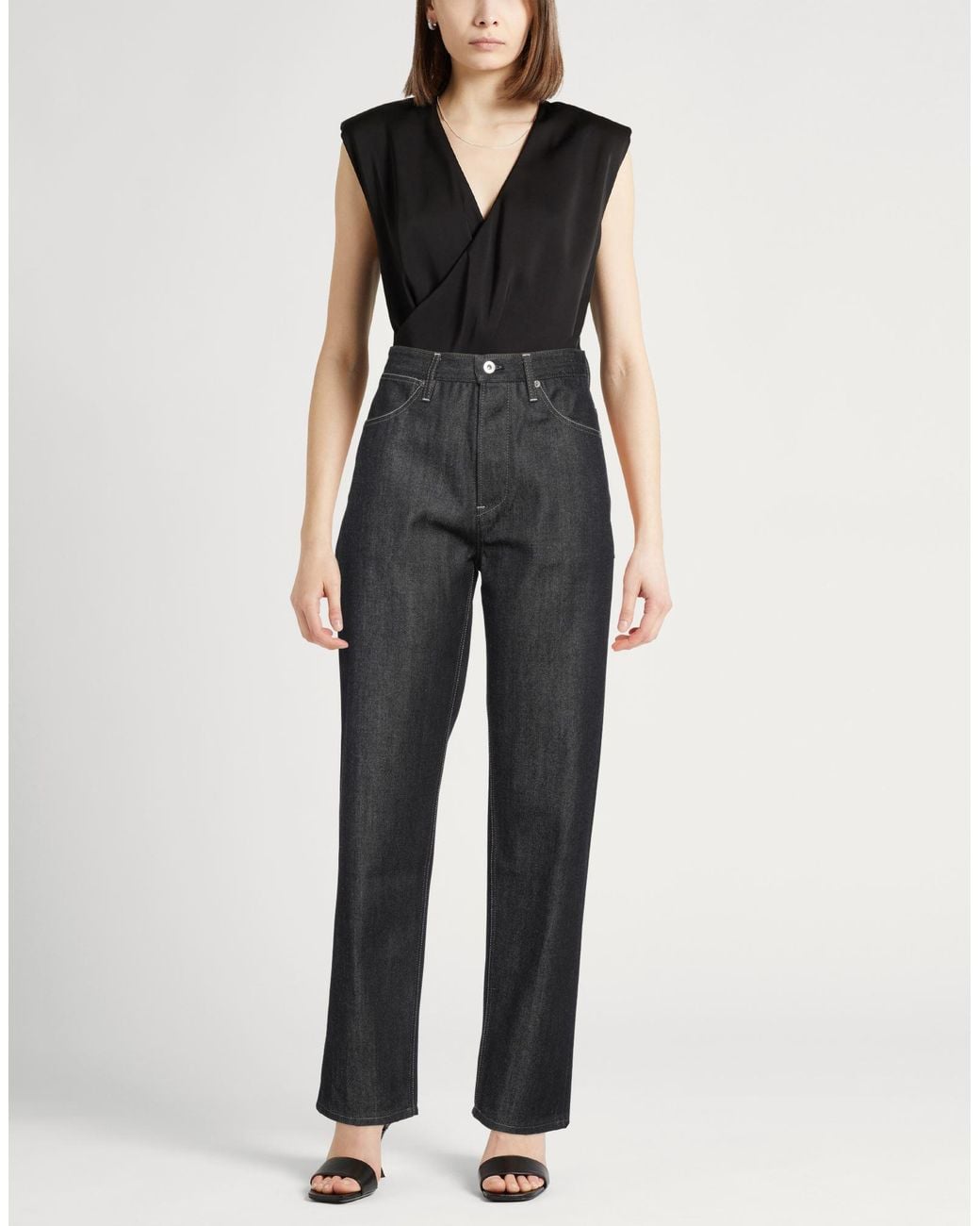 Jil Sander Gray High-Rise Tapered Cotton Jeans