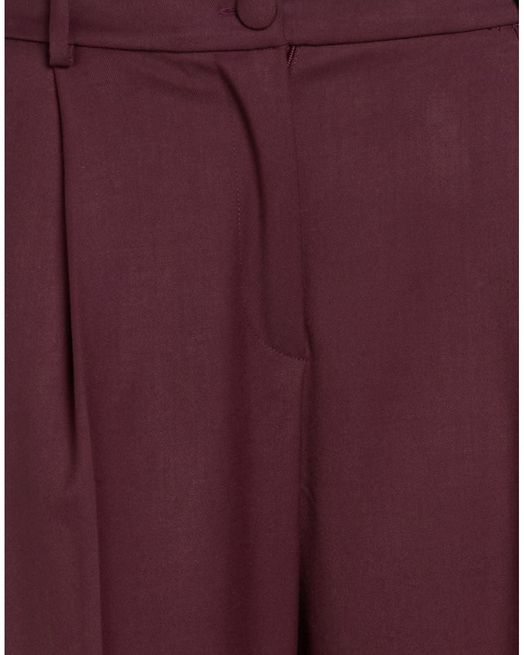 Kocca Purple Plum Pants Polyester, Viscose, Elastane