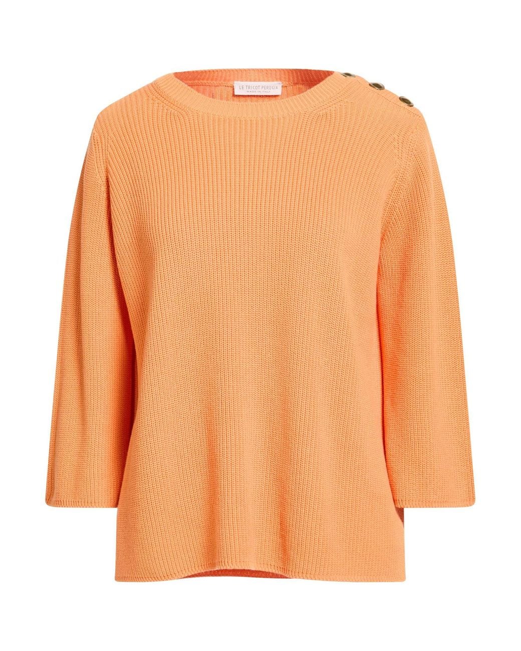 Le Tricot Perugia Orange Apricot Sweater Cotton
