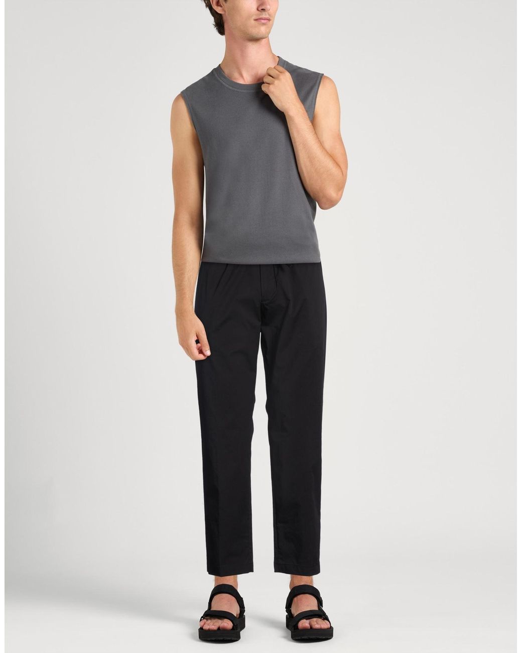 Michael Coal Black Pants Cotton, Polyamide, Elastane for men