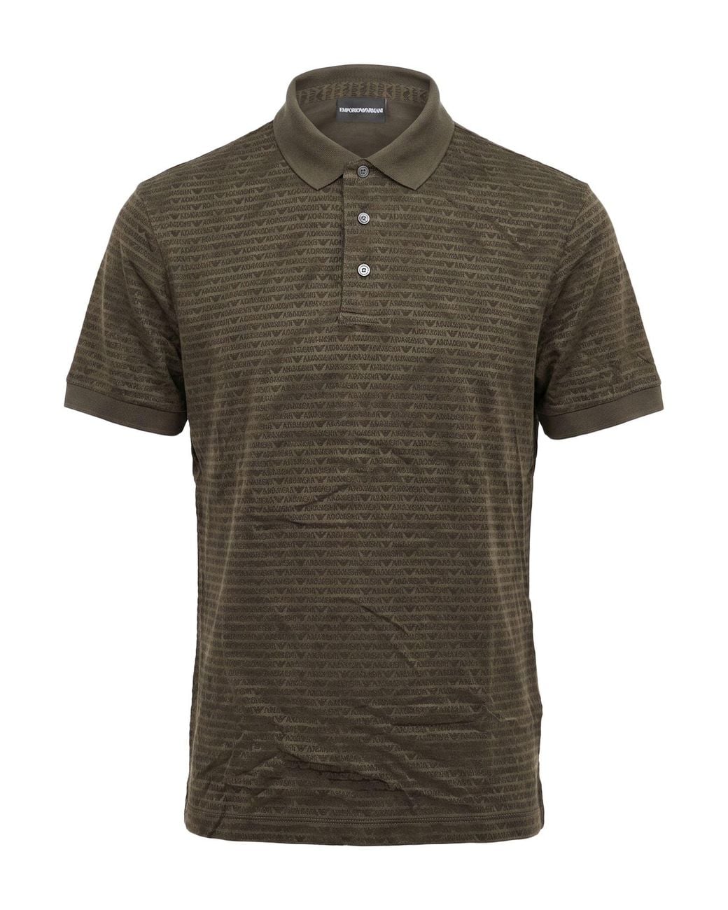 Emporio Armani Green Military Polo Shirt Lyocell, Cotton for men