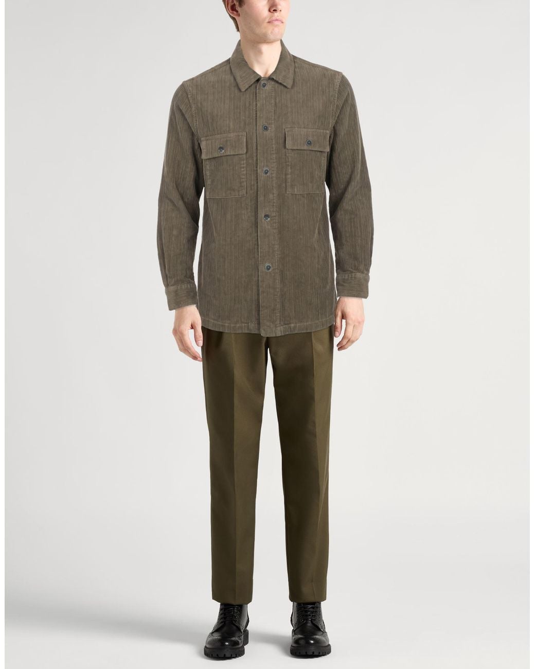 120% Lino Green Shirt Cotton for men