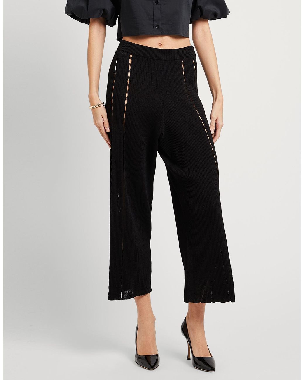 Manila Grace Black Pants Viscose, Polyester