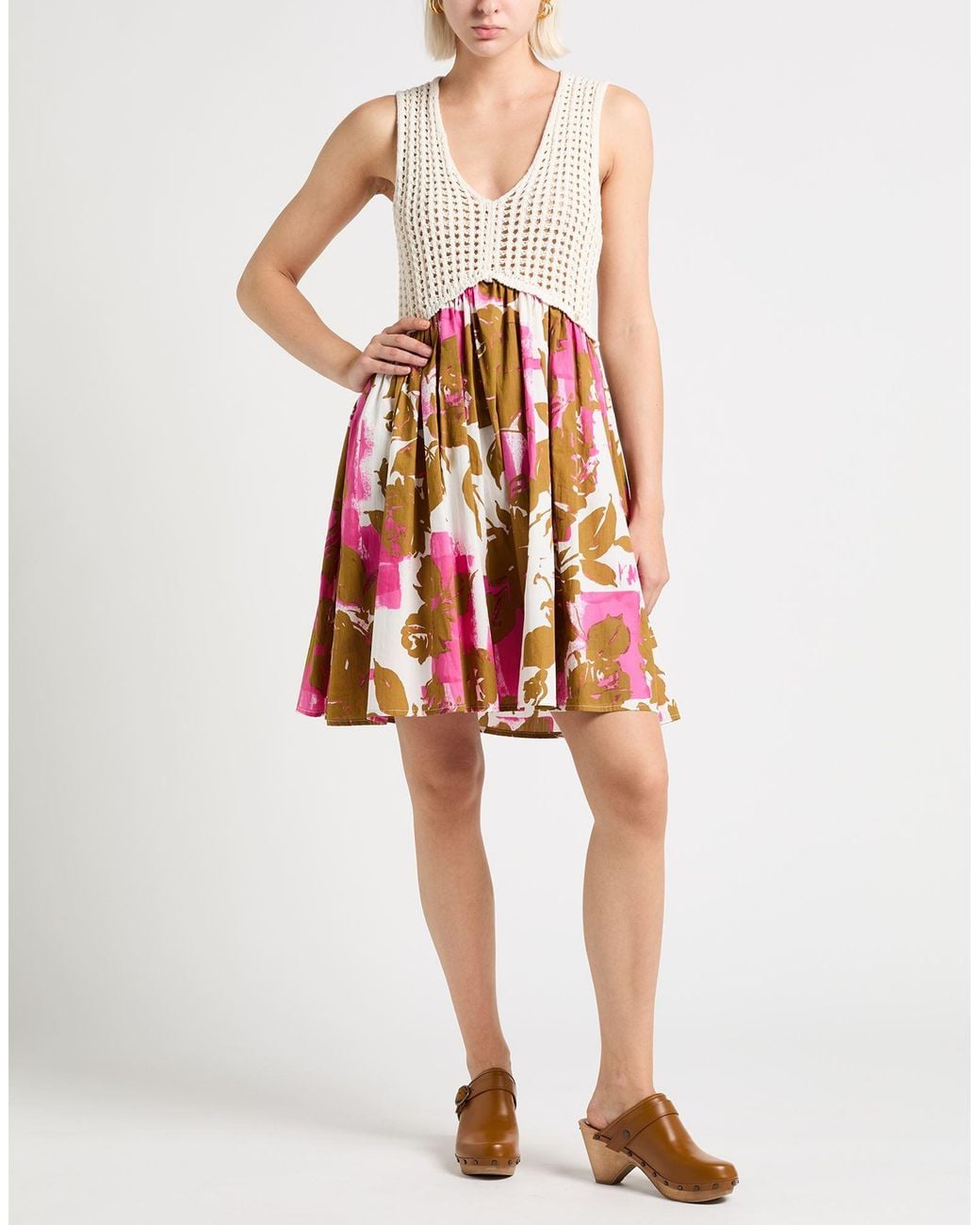 Liu Jo White Mini Dress Cotton, Polyester