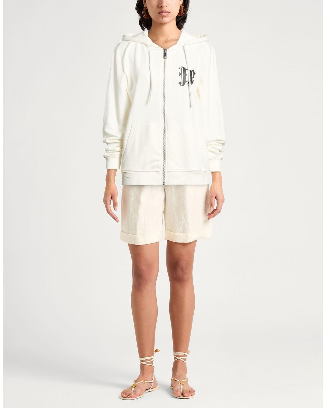 John Richmond White Sweatshirt Cotton, Polyester
