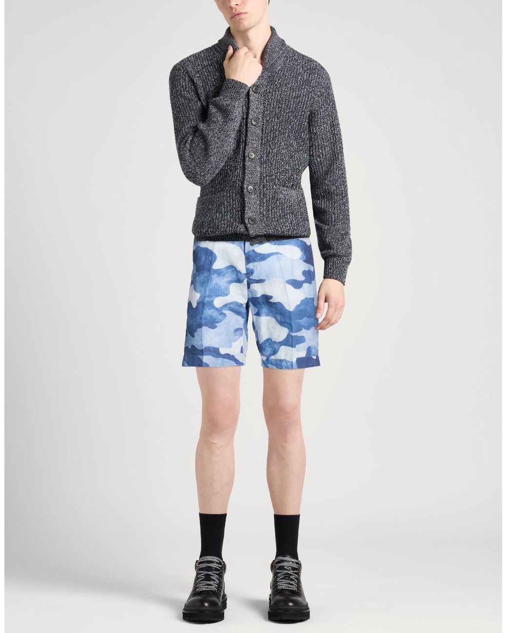 120% Lino Blue Shorts & Bermuda Shorts for men