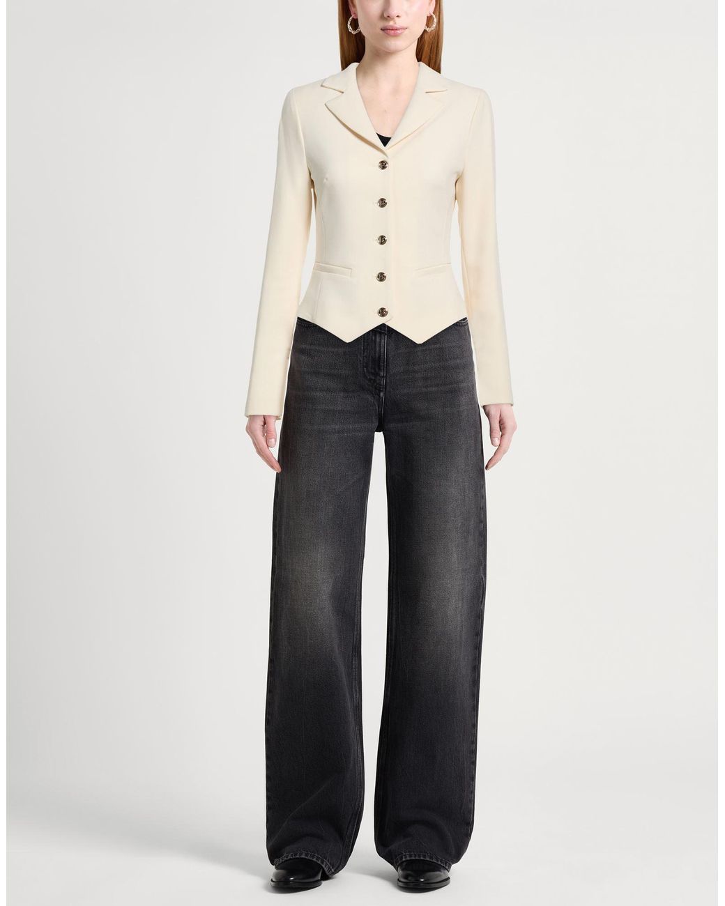 Blugirl Blumarine White Blazer Polyester, Rayon, Elastane