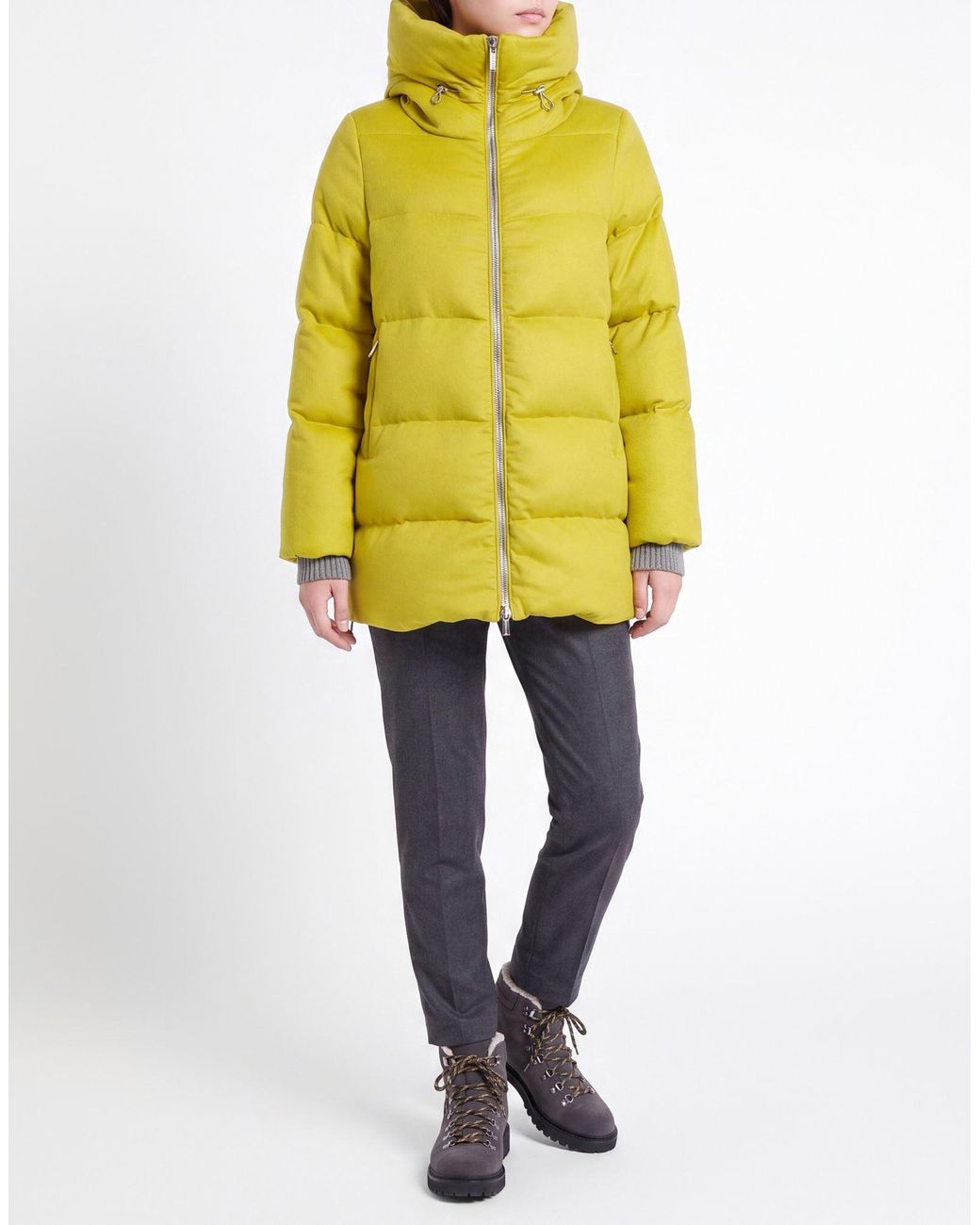 Moorer Yellow Lime Puffer Polyamide